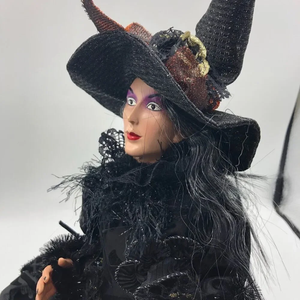 Wicked Witch Figurine Moonlight Manor With Tags Spiders Halloween Decor Haunted